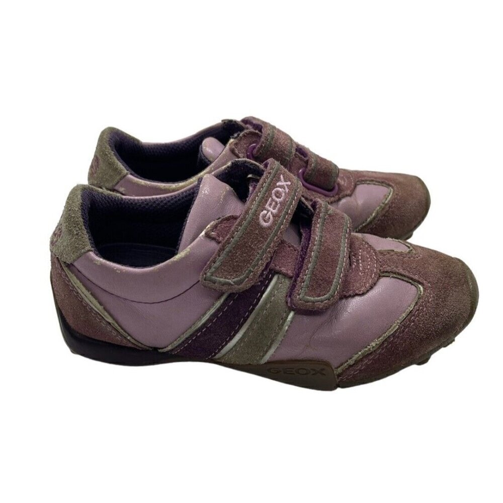 Geox Respira Kids Size 10.5 Girls Pink Athletic Shoes Hook Loop Strap Sneakers